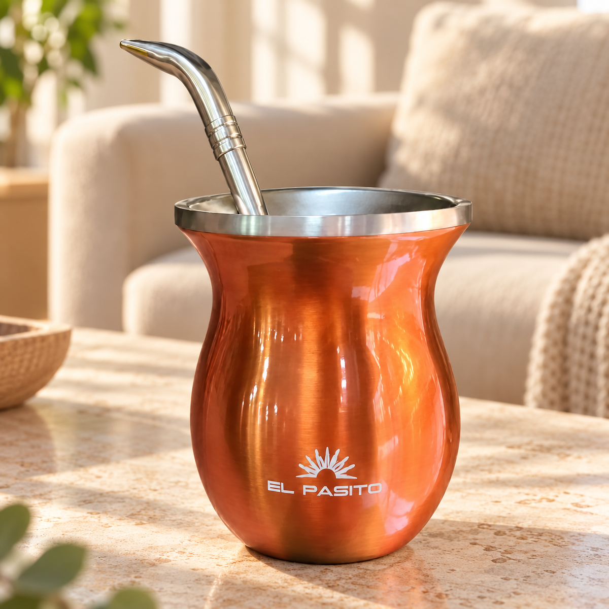 Kit Porongo con Bombilla BRONCE El Paisito - Mate — imagen de catálogo